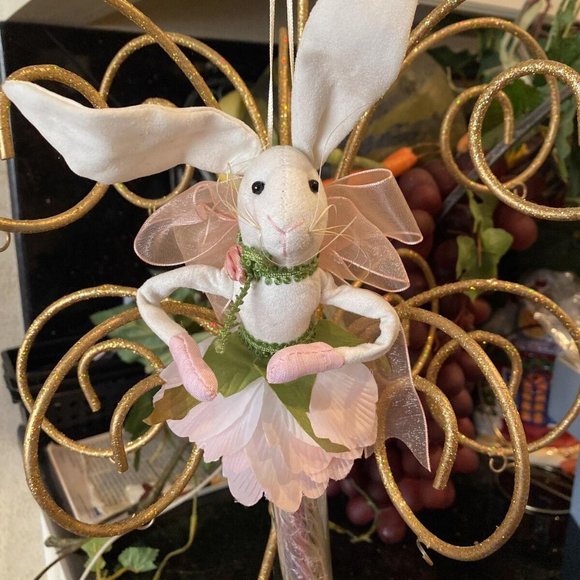 Balletina Rabbit Bunny 12” Hanging Tassel Ornament Decor Easter Pink - Picture 1 of 1